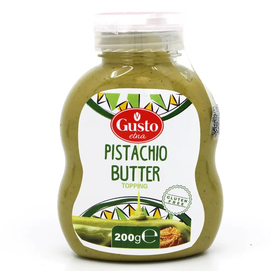 Gusto Etna Sicilian Pistachio Cream Squeeze Pouch (20% Pistachio) – 200g / 7.05 oz