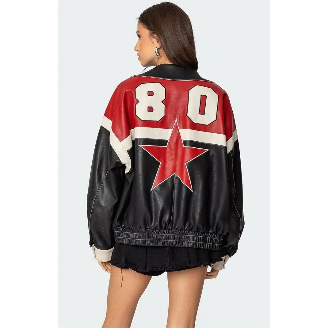Edikted Women's North Star Faux Leather Jacket