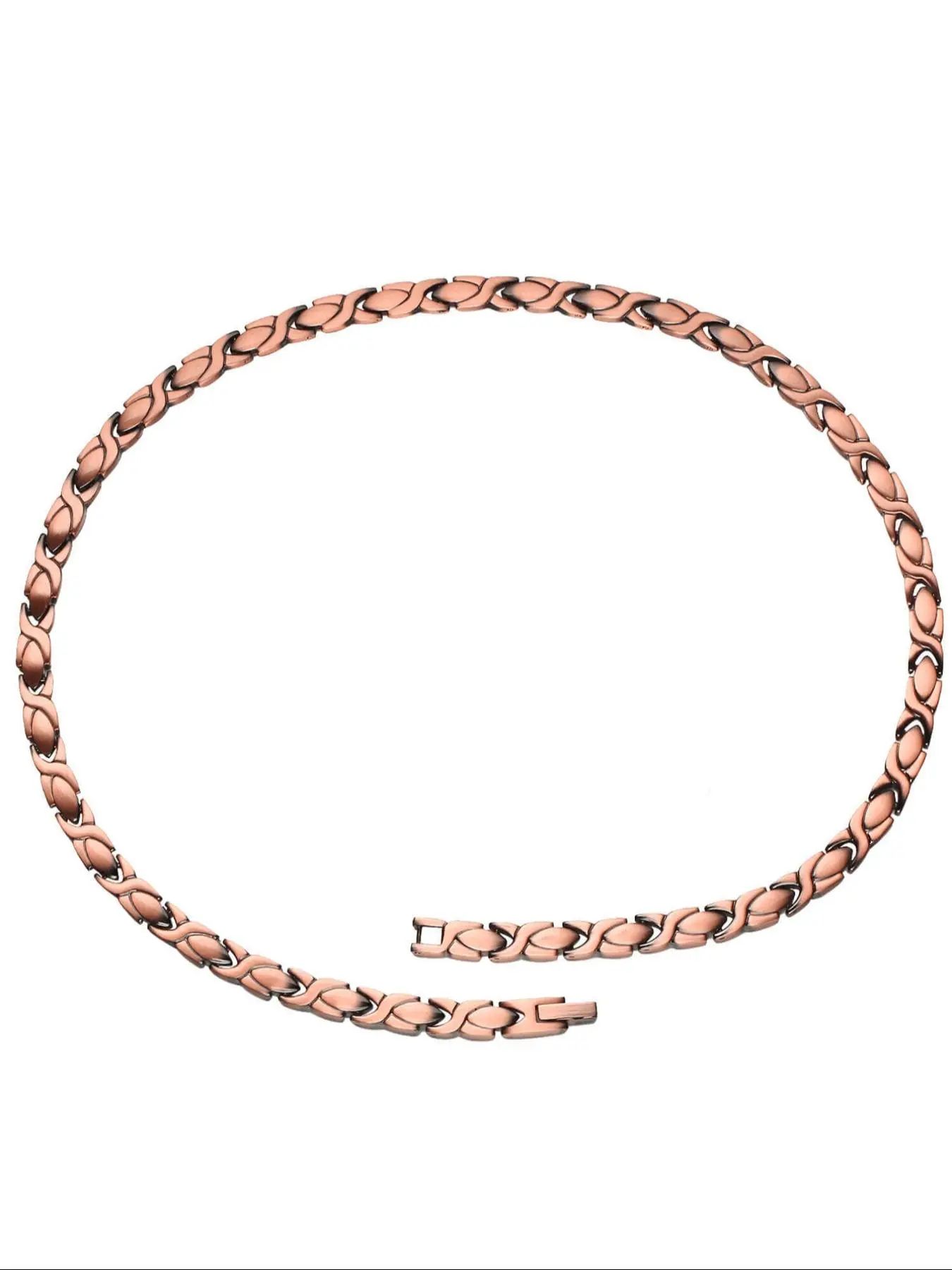 Copper Magnetic Necklace, Flat Byzantine Chain, Elegant Adjustable Necklace for Women & Men, Trendy All-match & Exquisite Jewelry for Birthday Gift, Fashionable Jewelry Accessories, Trendy Jewellery Accessories