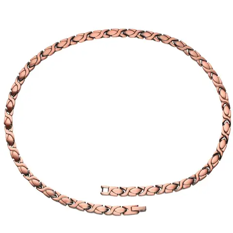 Copper Magnetic Necklace, Flat Byzantine Chain, Elegant Adjustable Necklace for Women & Men, Trendy All-match & Exquisite Jewelry for Birthday Gift, Fashionable Jewelry Accessories, Trendy Jewellery Accessories