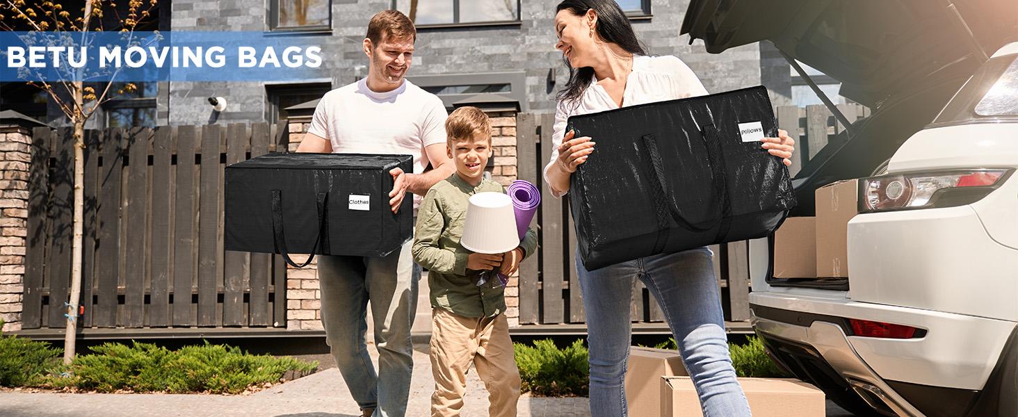6 Pack Extra Heavy Duty Large Moving Bags with Strong Zipper & Comfortable Handles, Sturdy & Durable Clothes Storage Bags Totes Bins, Packing Moving Boxes for College Supplies, Black 6 Pack Extra Heavy Duty Large Moving Bags with Strong Zipper & Comfortable Handles, Sturdy & Durable Clothes Storage Bags Totes Bins, Packing Moving Boxes for College Supplies, Black