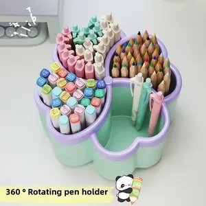 360° Rotating Desktop Storage Box, Large Capacity Organizer for Office Supplies & Makeup Brushes, Stationery Organizer, Desk Accessories