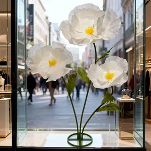 Giant Flowers for Decoration,Large Paper Flowers with Stand,Artificial Flowers for Home Decor,Wedding Background Decor,Shop Window Display,Photography Props,Banquet Party