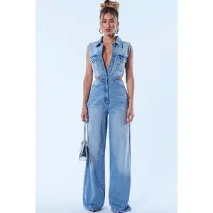 Baylin Denim Jumpsuit - Light Wash G