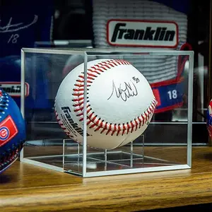 Clear Acrylic Baseball Display Case, Vertical Showcase for Ball Memorabilia, Dustproof Baseball Holder with Polymer Acrylic, Sports Collectible