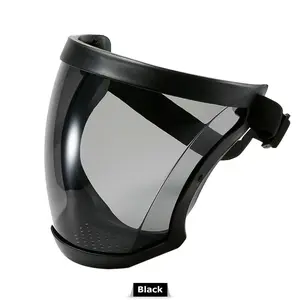 Anti-Fog Shield Safety Full Face Super Protective Head Cover Transparent Mask US Black Adjustable Elastic Band Breathable Reusable Washable