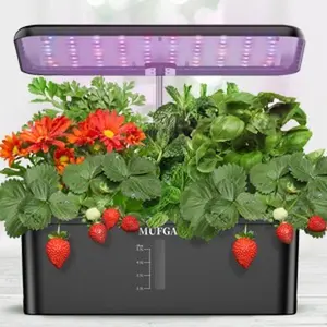 Herb Garden Hydroponics Growing System - MUFGA 12 Pods Indoor Gardening System with LED Grow Light, Plants Germination Kit(No Seed) with Pump System,Height Adjustable, Ideal Gardening Gifts for Women