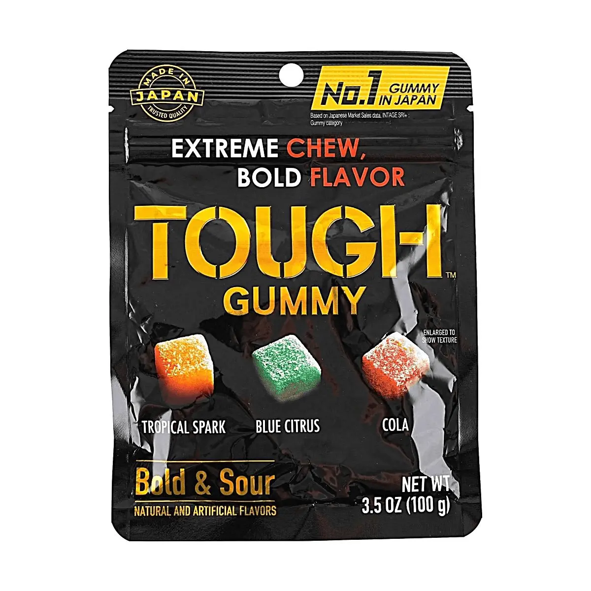 Kabaya Tough Gummy Tropical Citrus Cola Flavors - 100g Japanese Sour Chewy Candy