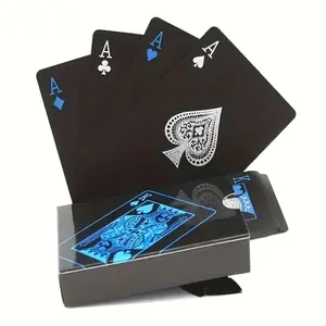 55 Blue PVC Playing Cards, Durable Waterproof Reusable Plastic Magic Cards, Card Games, Party Game Cards, Perfect for Family Gatherings, Holiday Activities, Math Practice