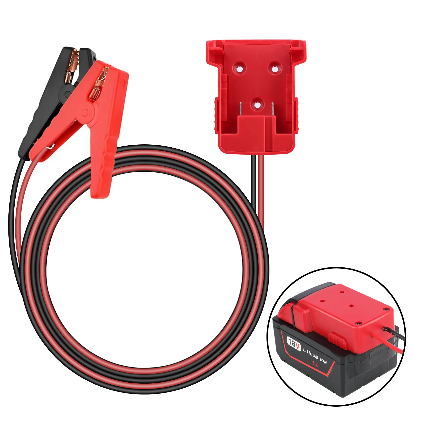 Jumper Cable Clamps for Milwaukee 18V M-18 Battery, 5.4FT 12AWG Jumper Starter