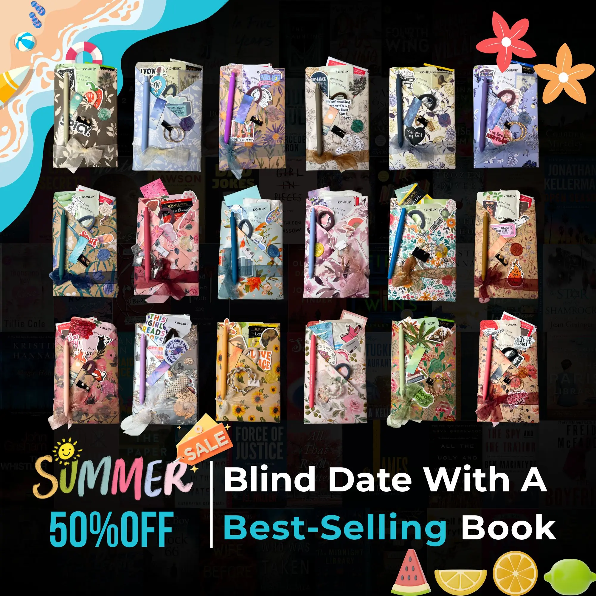 Blind Date With a Book Value Box - Perfect Gift for BookTok, Friends, and Self-Care, Personalized Free Bookish Gifts Back to School - New York Times, USA Today, Wall Street Journal Book Gift Box
