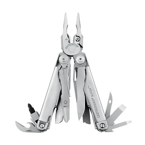 Leatherman Surge Heavy-Duty Multitool - 21-in-1 Durable Metal Essential Hand Tool, 0.8lb Stainless Steel Outdoor Multifunctional Tool with Replaceable Wire Cutters, Blade Exchanger