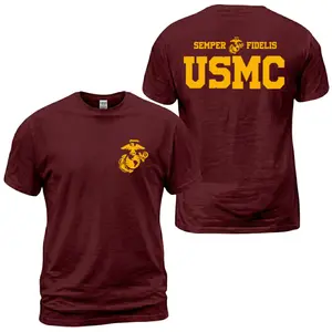 U.S. Marine Corps "Forever Faithful" T-shirt, Marine Corps Eagle Ball Anchor Pattern T-shirt, U.S. Marine Corps Back Print Shirt, Veteran Apparel, Patriotic Marine Corps Gift, Suitable for Marine Corps members and men
