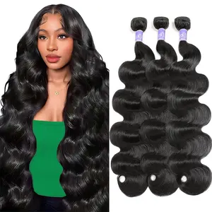 UDesire 16A Body Wave Bundles Human Hair 8-26 inch 100% Unprocessed Brazilian Virgin Body Wave Human Hair Bundles for Black Women Natural Black