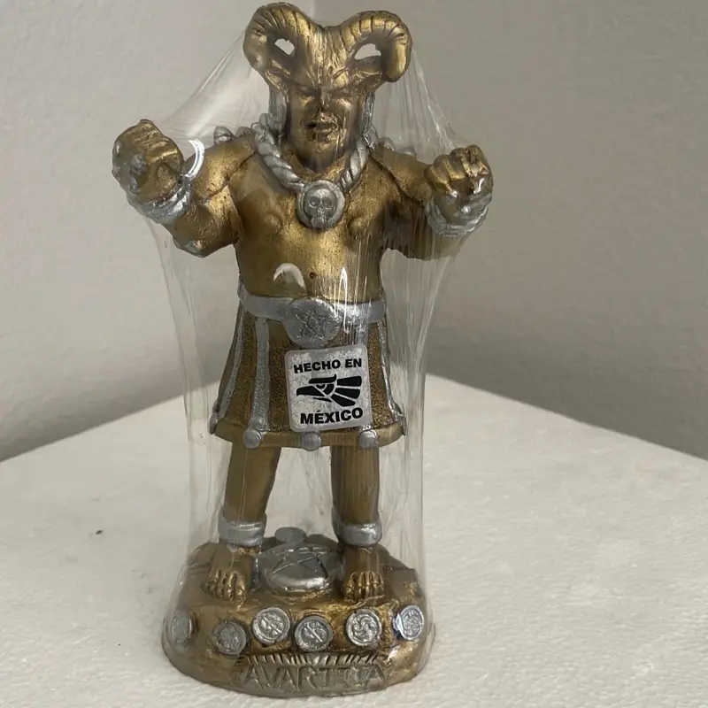8 Inch Mamon - Hecho En Mexico - Gold and Silver Color - Decorative Figurine