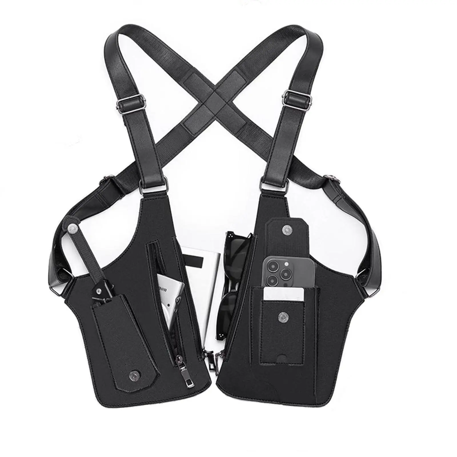 Anti-Theft Underarm Bag, Casual Double Shoulder Holster Pouch with Adjustable Strap for Men Women Travel, Adjustable Strap Bag, Casual Underarm Bag