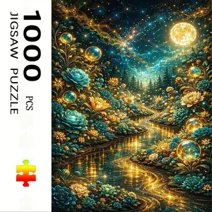 Beautiful Stream Scene Puzzle, Large Adult Family Interactive Toy, DIY Home Decor Brain Challenge, Holiday Theme Design, Durable Puzzles