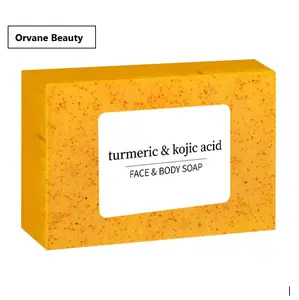 Lemon Turmeric Kojic Acid Soap Bar, Gentle Daily Face & Body Cleanser, Helps Improve Look of Dark Spots & Blemishes, Natural Skin Glow Boost, Oil Balancing, Soft Refreshing Complexion for All Skin Types