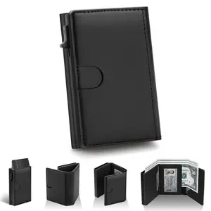 Mens Wallet RFID Blocking Leather Card Holder Wallet for 7-11 Cards, Large Capacity Minimalist Wallet with Id Windows & Cash Slot, Mens Gifts