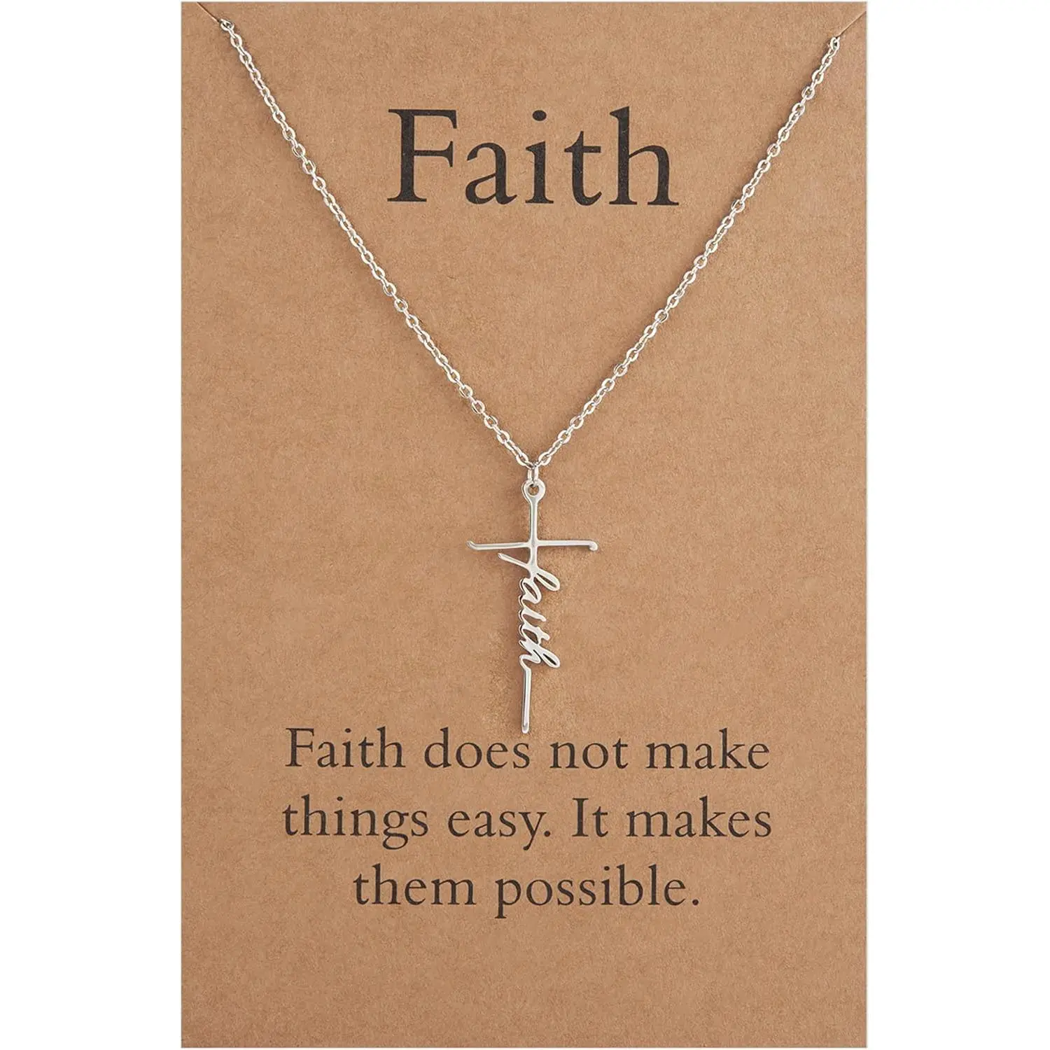 Women's Personalized Faith Cross Pendant Necklace - Christian Custom Religious Jewelry, Ideal for Mother's Day, Anniversary Gifts