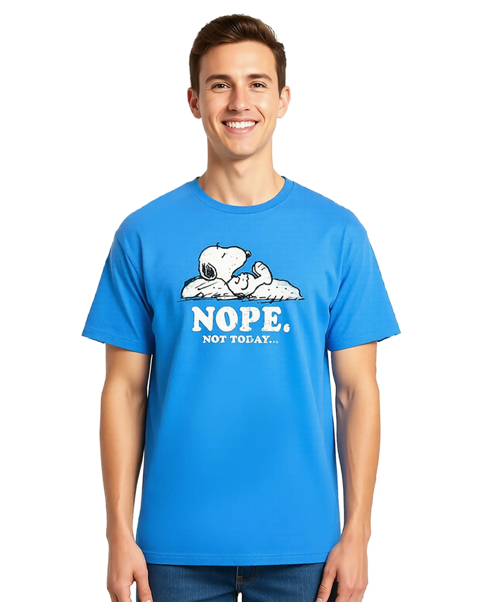 Peanuts Snoopy Shirt Men's Nope Not Today Short Sleeve Tee Tall