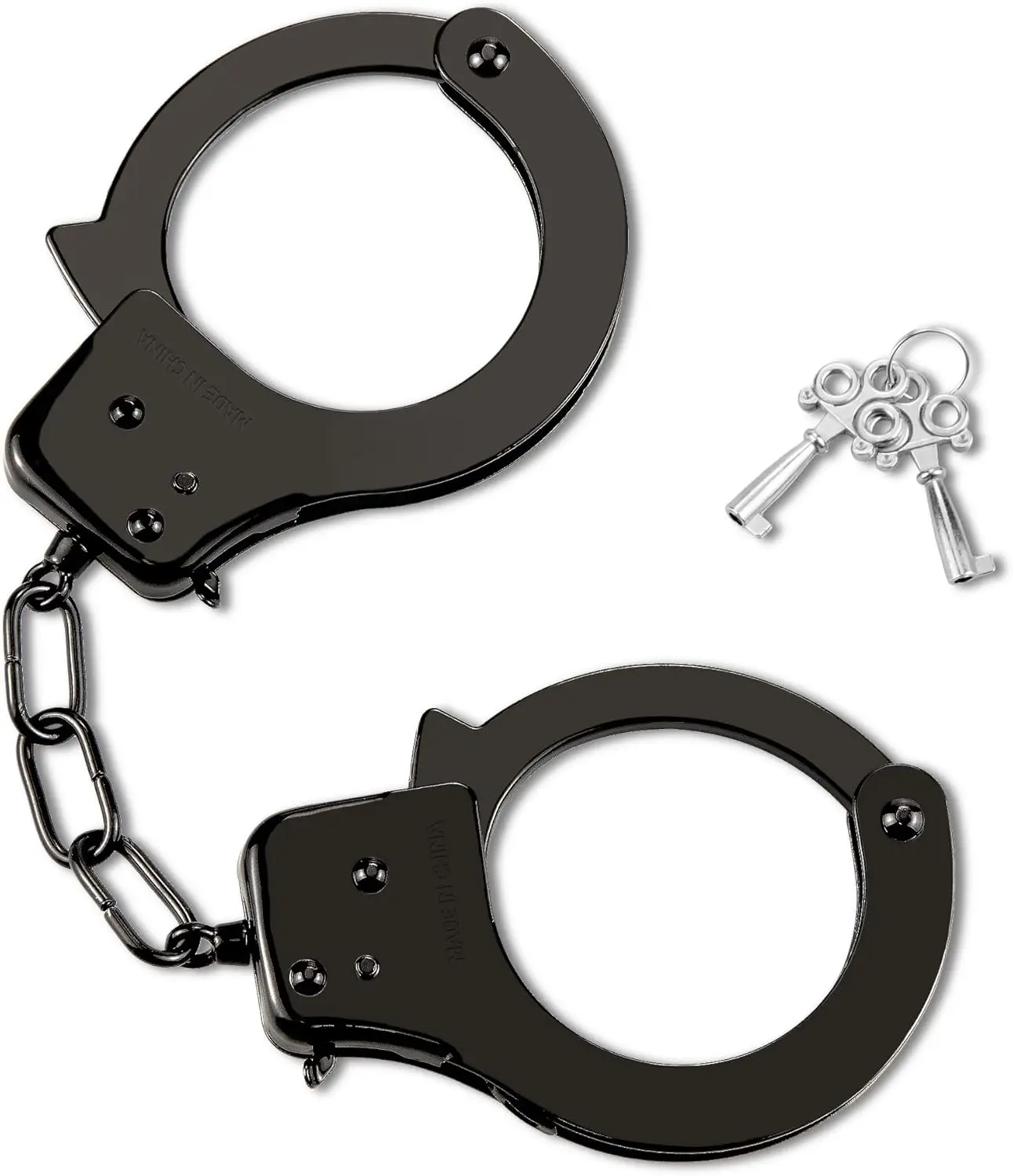 Toy Metal Handcuffs with Keys, Costume Prop Accessory Party Favors Fake Pretend Play Props Party SuppliesGift.
