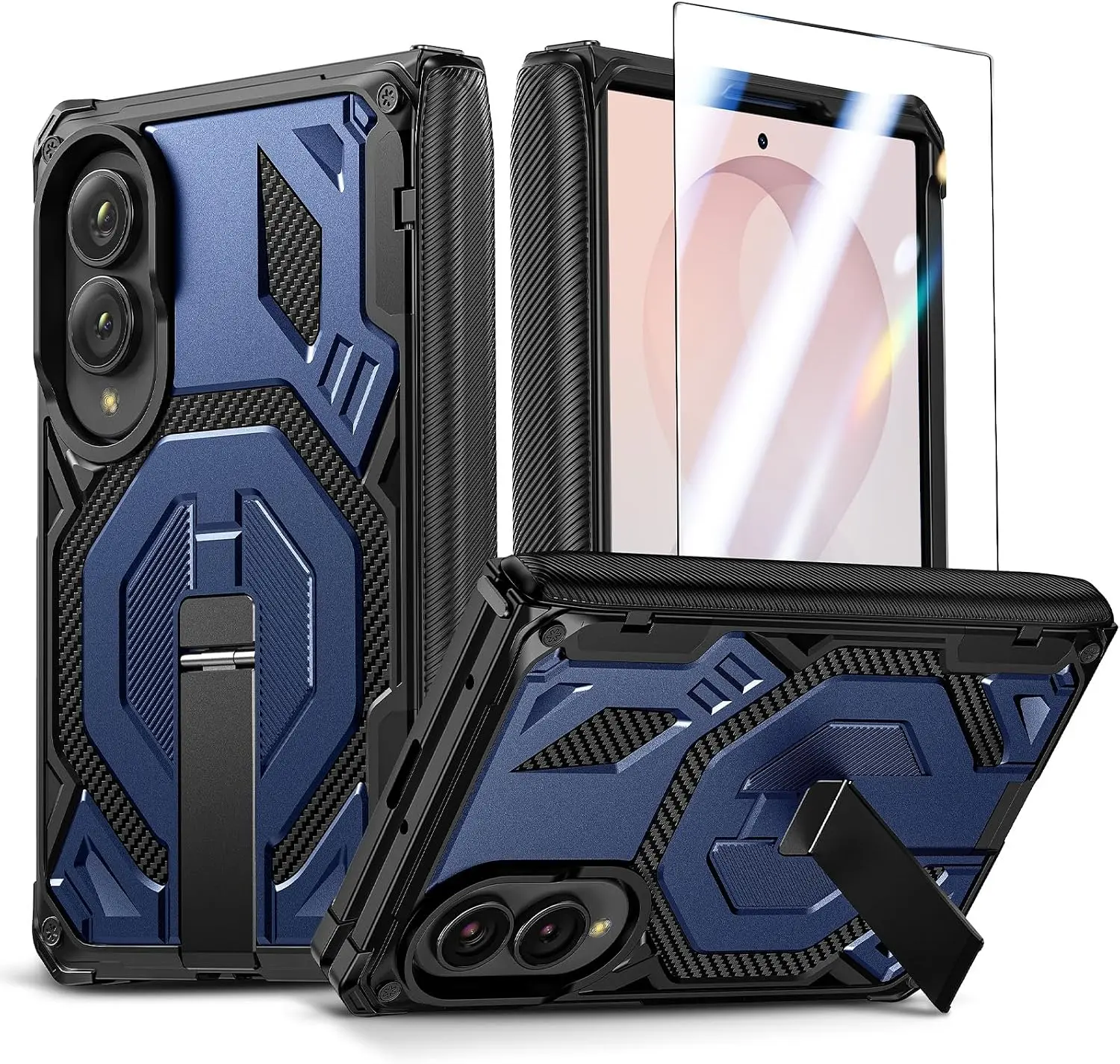 AnyMoon for Samsung Galaxy Z Fold 8 Wide Case with Invisible Kickstand, with Screen Protector & Hinge Protection Military Grade Heavy Duty Shockproof One-Piece Phone Cover