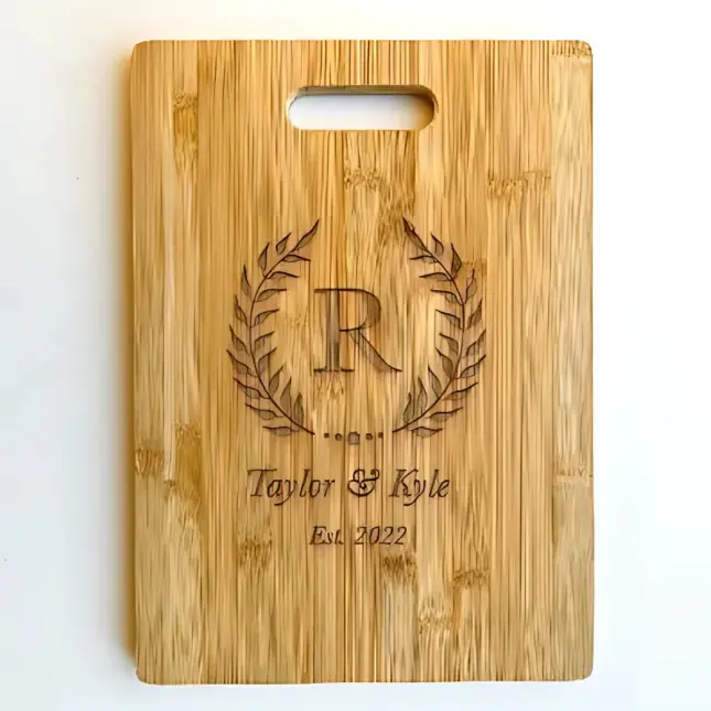 Large Personalized Charcuterie Board – Custom Engraved Cheese Cutting Board 14"x10", Premium Wood Serving Tray for Weddings, Housewarming, Anniversary, Gifts for Couples or Families