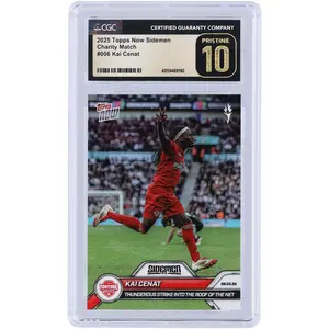 Kai Cenat Sidemen XIX/YouTube 2025 Topps Now Thunderous Strike Into The Roof Of The Net #6 CGC Authenticated Pristine 10 Card