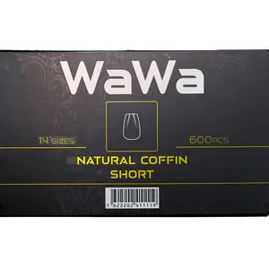 WAWA 600PCS Coffin Nail Tips, Pre-shaped Clear Fake Nails Tips with box - 14 Sizes Full Cover Soft Acrylic False Gel x Tip Press On for Nails Extension