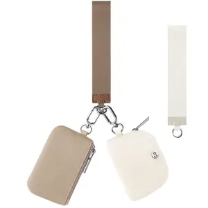 Babysun Zip Around Keychain Wristlet Wallets for Women Dual Pouch Coin Purse With 2 Detachable Keychains Portable