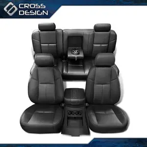 CROSSDESIGN Full Set Seat Covers Replacement Fits 07-13 Chevy Silverado GMC Sierra Crew Cab