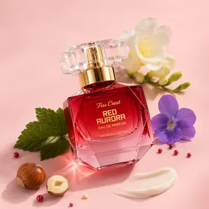 Red Aurora Eau de Parfum for Women, 30ml, Fruity Floral Gourmand Fragrance with Blackcurrant Leaf, Freesia, Pink Pepper, Osmanthus, Violet, Mimosa, Hazelnut & Cream, Long-Lasting Gift for Her