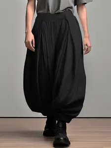 INCERUN Men's Fashion Solid Color Loose Wide Leg Long Pants, Comfortable Daily Wear, Stylish and Versatile, Perfect for Casual, Casual Fashion Bottoms