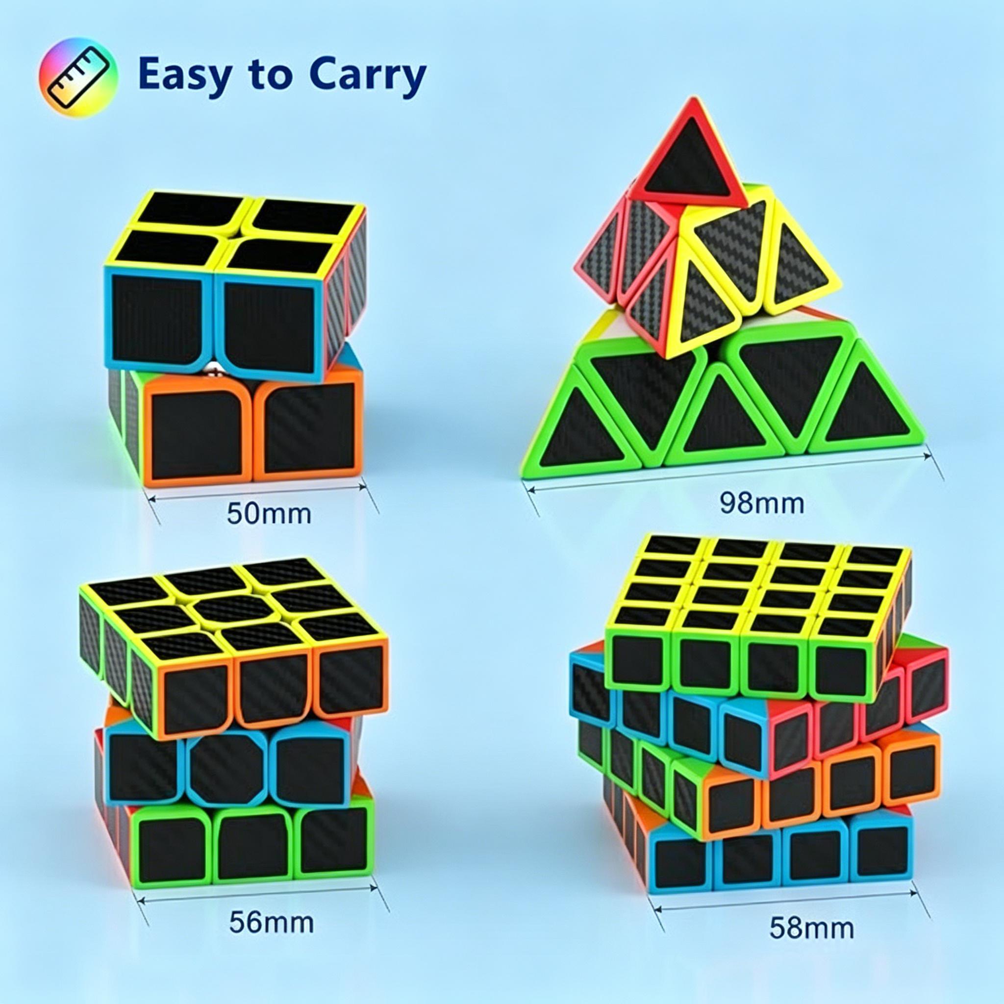 Speed Cube Set, 4 Pack Magic Cube Bundle Includes 2x2x2 3x3x3 4x4x4 Pyramid Puzzle Cube, Carbon Fiber Sticker Smooth Turning Brain Teaser Toy, Birthday Party Christmas Stocking Stuffers Gift for Kids Teens Adults Speed Cube Set, 4 Pack Magic Cube Bundle Includes 2x2x2 3x3x3 4x4x4 Pyramid Puzzle Cube, Carbon Fiber Sticker Smooth Turning Brain Teaser Toy, Birthday Party Christmas Stocking Stuffers Gift for Kids Teens Adults