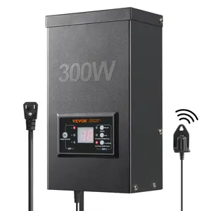 VEVOR 300W Low Voltage Landscape Transformer with Timer and Photocell Sensor,  , Waterproof Landscape Lighting Transformer, 120V AC to 12V/14V AC for Outdoor, Spotlight, Pathway Light, Pool light, ETL