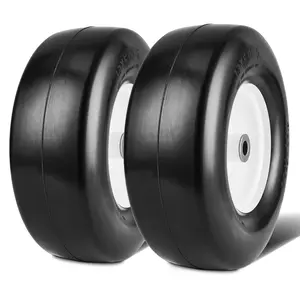 VEVOR Lawn Mower Tires with Rim, 13x5-6" Tubeless Tractor Tires, 2-Pack Tire and Wheel Assembly, Flat-free PU Tires, 3.25"-5.9" Centered Hub, 3/4" ID Bushing, 20 PCS Adapter for Lawn Mowers Tractors