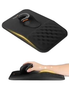 ProtoArc Mouse Pad, MP50 Ergonomic Mouse Mat with Wrist Support Massage Design for Pain Reilef, Non-Slip Rubber Base, Waterproof, Soft Memory Foam, Mousepad for Computer Mouse, Laptop, Office, Desk Gadgets, Husband Gifts