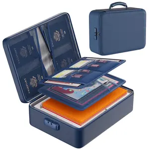 Fireproof, Waterproof Lockable Document Bag – Secure Holder for Important Papers, Portable File Storage Organizer for Home, Office Secure document pouch