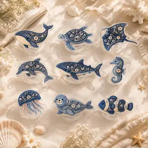 Floral Marine Animal MagSafe Magnets, Blue Ocean Animal Magnetic Phone Holder, Decorative Whale, Turtle, Dolphin, Ocean Vibe Phone Charms