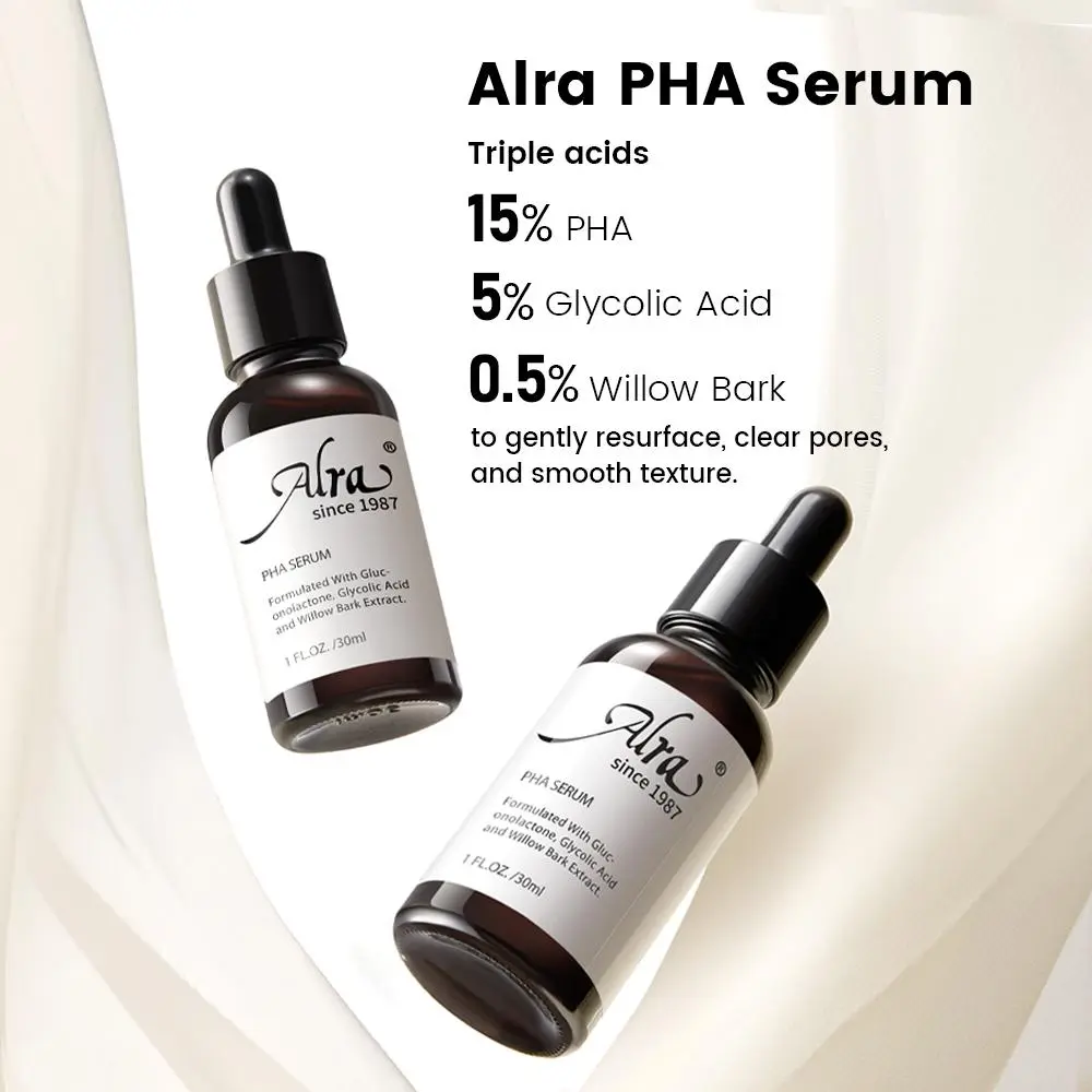 ALRA Advanced Multi-Acid Facial Serum 30ml | Gentle At-Home Peel & Anti-Wrinkle Serum | AHA BHA PHA + Niacinamide | Non-Irritating Deep Hydration & Pore Minimizer for Smooth Glow| Fragrance-Free, Paraben-Free | For Acne Scars & Enlarged Pores