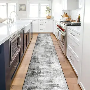 Minimalist Texture Kitchen Runner Rug, Boho Runner Rug, 1 Count Modern Simple Kitchen Mat, Non-slip Floor Mat, Washable Runner Rugs, Decorative Carpet for Home Kitchen Living Room Bedroom