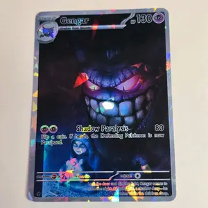 Gengar Custom Full Art Pokémon Card | Holographic TCG Display Card |  Ghost Type Shadow Art | $5 Card Shop - Over 100+ Styles Available!