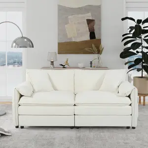 76 Inch Loveseat Sofa Comfy Couch for Bedroom, Living Room, Office, Apartment | 2 Seater Sofa Couch Deep Seat with Double Layer Upholstered Cushion, Removable Cover, Chenille Fabric