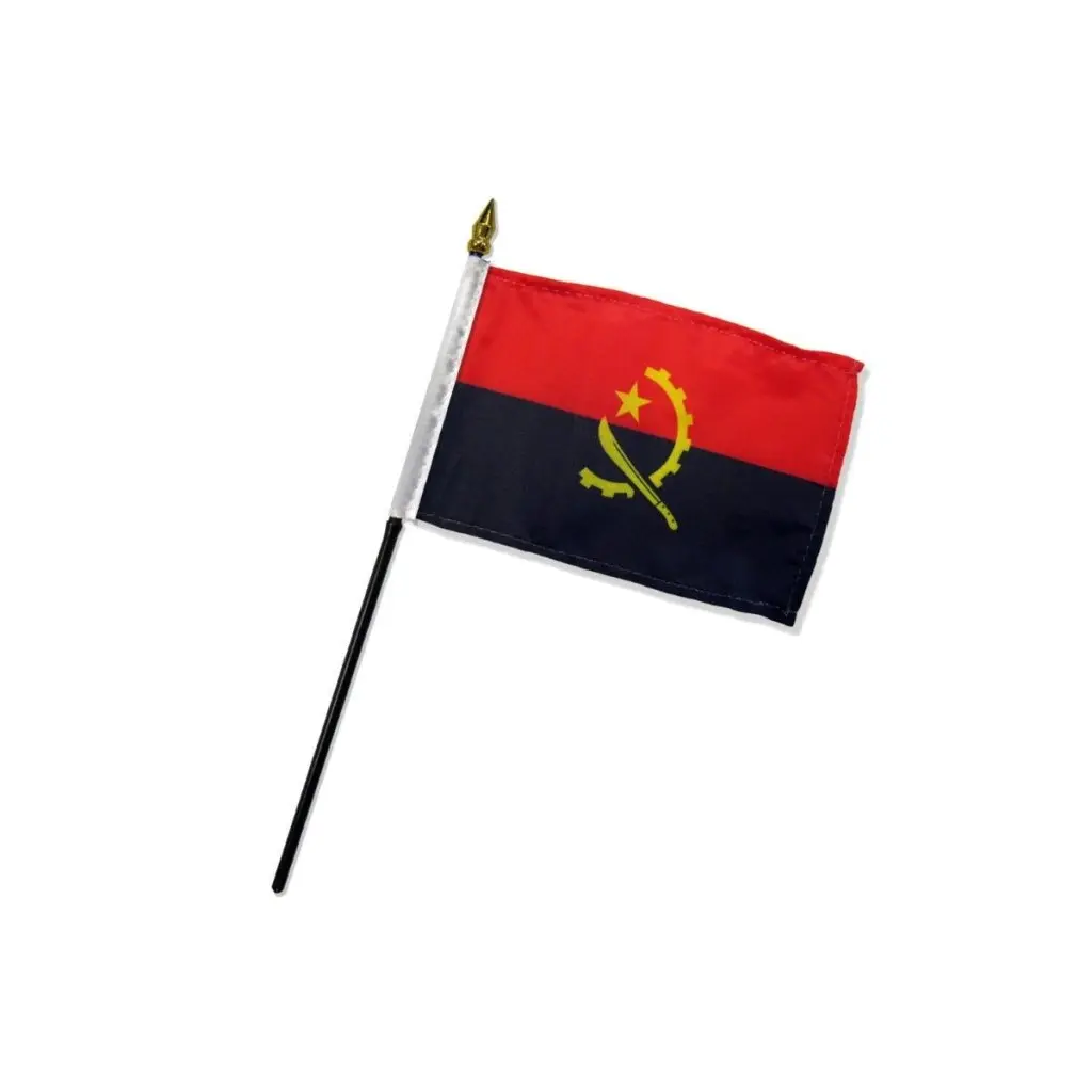 Angola 4x6in Stick Flag