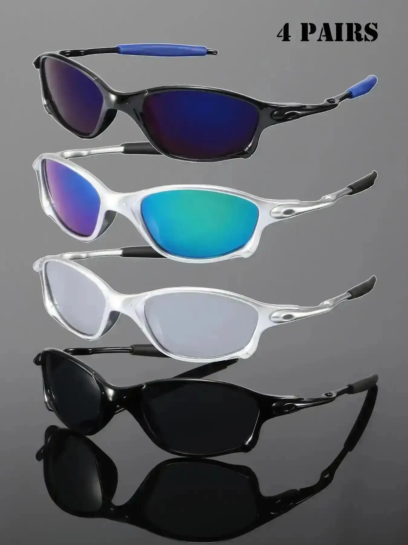Men's Sporty Glasses, Trendy Casual Wraparound Frame Glasses for Everyday Use, Fashion Accessories for Outdoor Activities