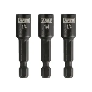 ARES 27012 - 3-Piece 1/4-Inch Magnetic Impact 1 3/4-Inch Nut Driver Bit Set