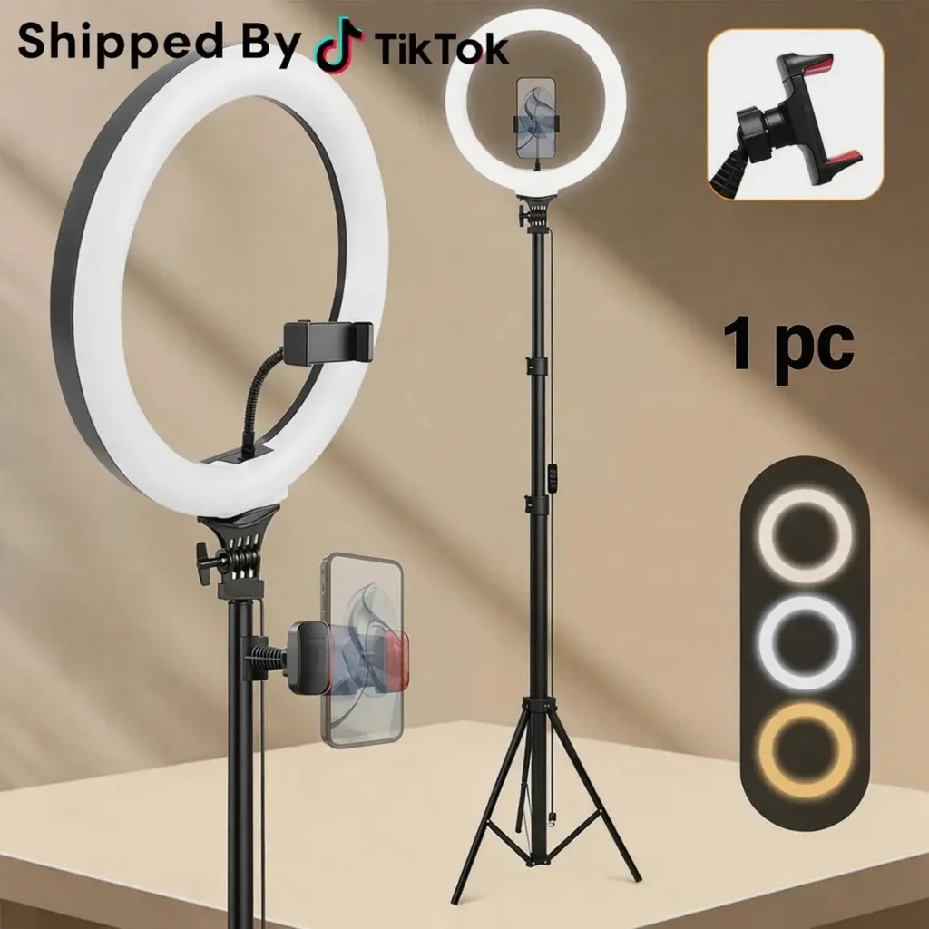 【DealsForYouDays】12" Ring Light - 63" Tripod Stand, Universal Cellphone Clip, USB-Powered Photography Flash for Content Creators, Makeup, Vlogging - 120° Even Rim Glow, Sunlit Face Glow Eye-Caring Smartphone Accessory#SummerWins#BackToSchoolDeal, Smartpho