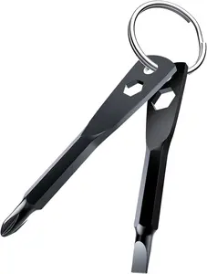 Fathers Day Dad Gifts from Daughter Wife Son,Keychain Screwdriver Tool Gifts Stocking Stuffers for Men, 4-in-1 Screwdriver Bit with Phillips,Slotted and Hex Wrench Cool Gadgets for Husband