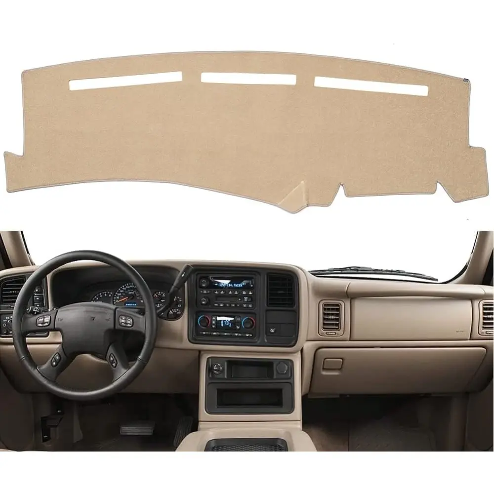 Premium Carpet Beige Dashboard Cover Mat - Car Accessories for Chevrolet Silverado 1500,2500,3500 (1999-2006), Avalanche, Tahoe, Suburban, GMC Sierra, Yukon, Accessories For Car